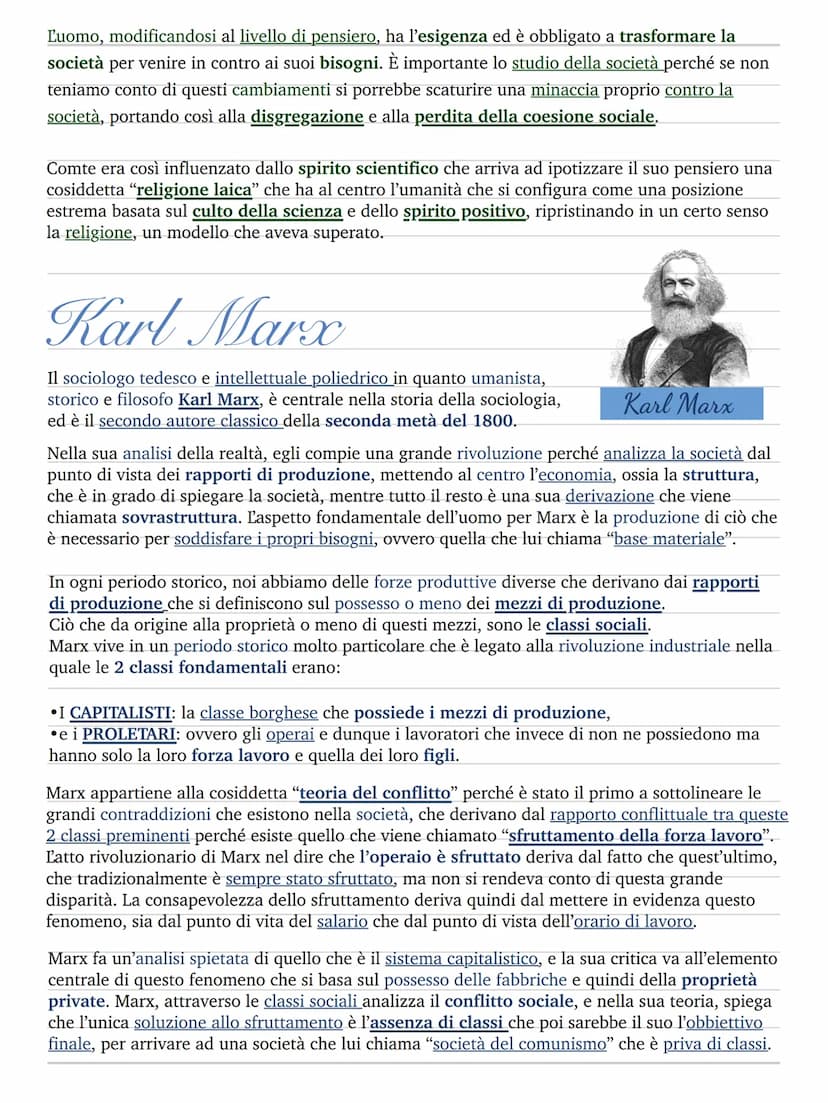 I classici della sociologia
I classici sono quelli autori che hanno messo le basi nella materia,
Auguste Comte
cioè hanno quindi elaborato i