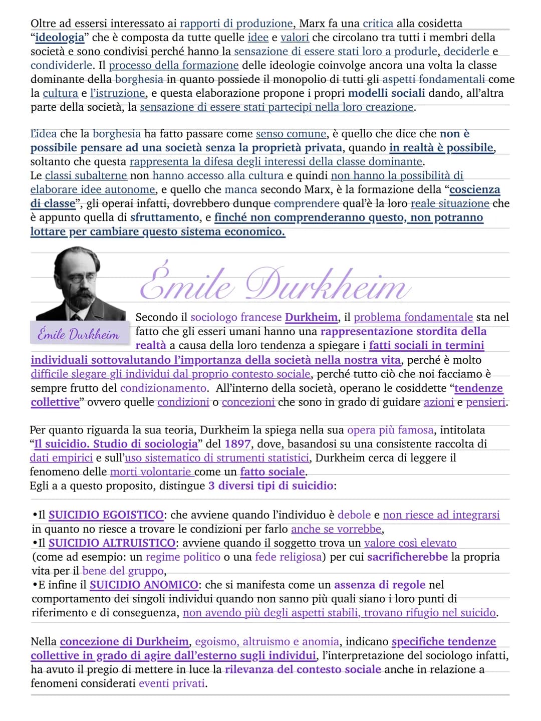 I classici della sociologia
I classici sono quelli autori che hanno messo le basi nella materia,
Auguste Comte
cioè hanno quindi elaborato i