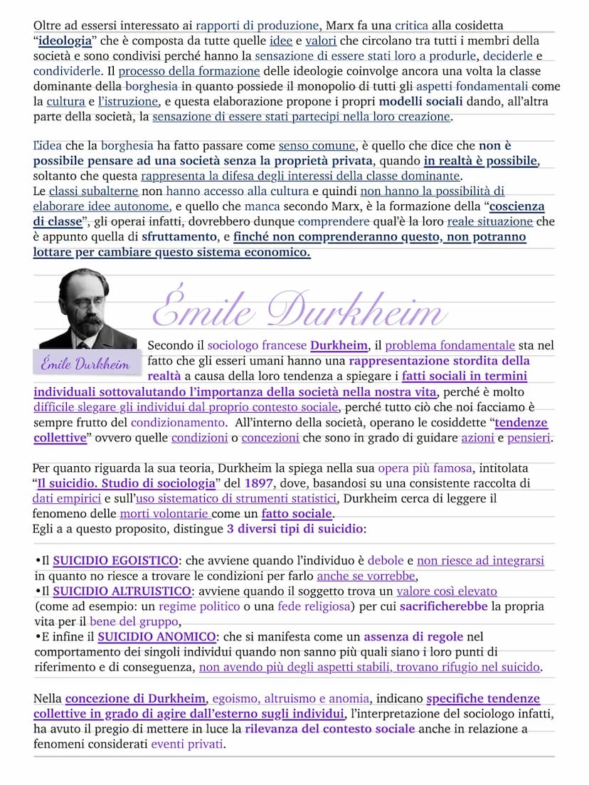 I classici della sociologia
I classici sono quelli autori che hanno messo le basi nella materia,
Auguste Comte
cioè hanno quindi elaborato i