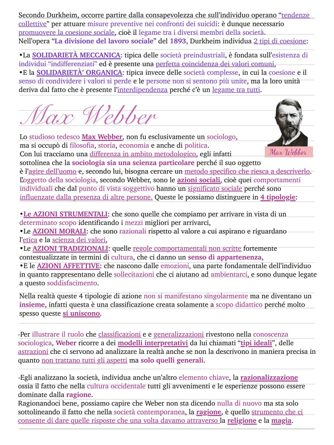 I classici della sociologia
I classici sono quelli autori che hanno messo le basi nella materia,
Auguste Comte
cioè hanno quindi elaborato i