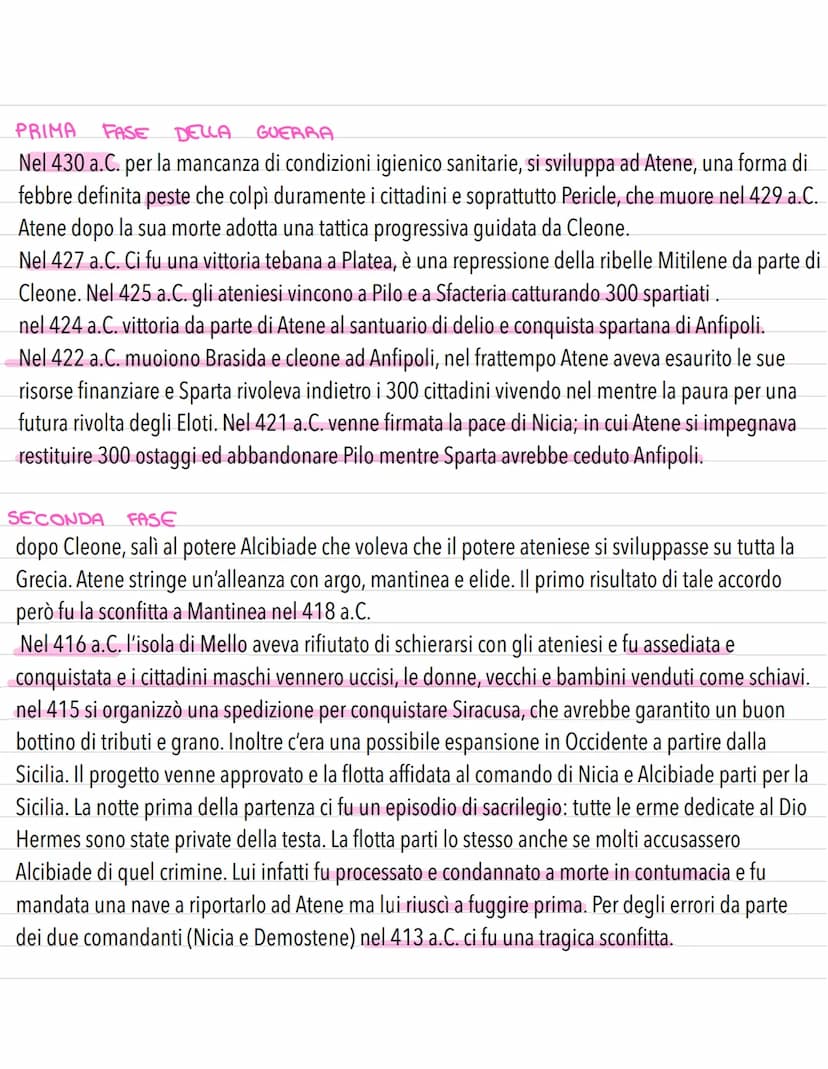 GUERRA DEL PELOPONNESO
La guerra del Peloponneso durò 27 anni (dal 431 al 404 a.C.) e vede sfidarsi le due potenze
Atene e Sparta.
LE CAUSE 