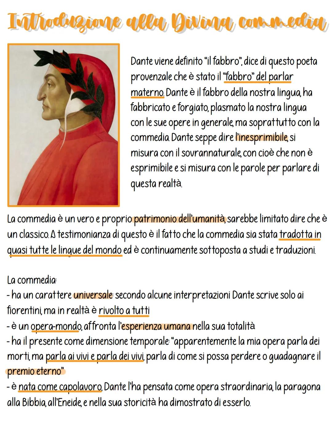 # DIVINA COMMEDIA

PER ME
SI VA? DIVINA commEDIA
PER ME
SI VA # Introduzione alla Divina commedia

Dante viene definito "il fabbro”, dice di