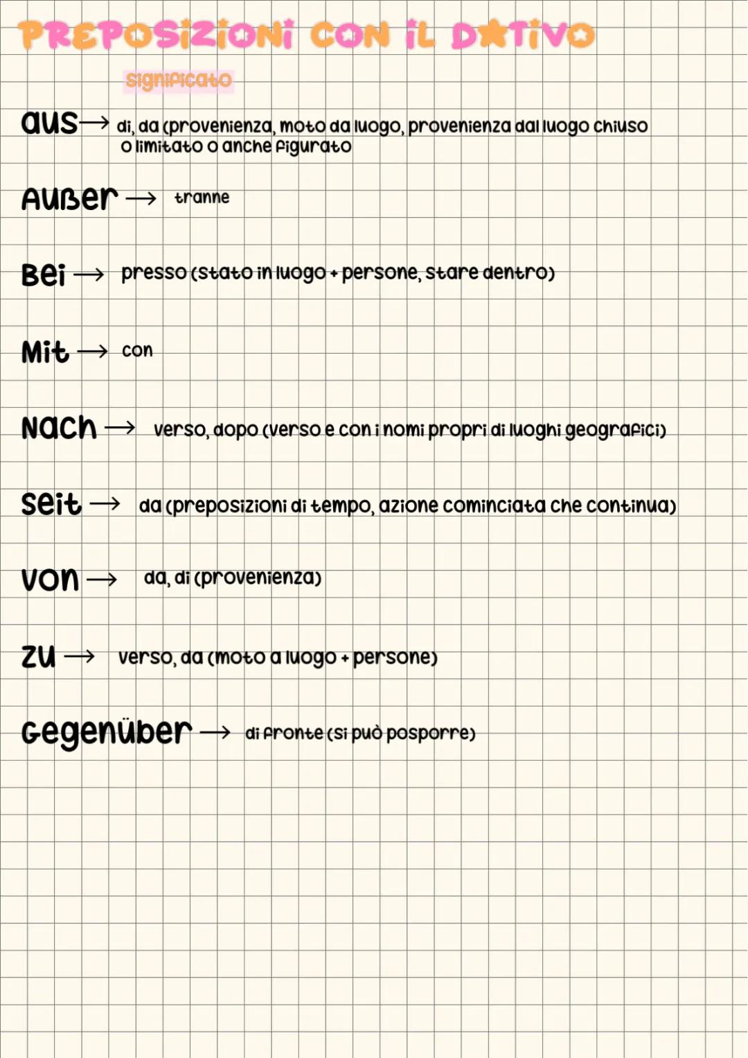  Preposizioni con l’accusativo e preposizioni con il dativo in tedesco  