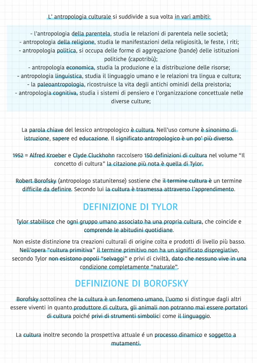 l'antropologia
Antropologia = (antropos "uomo", logos "discorso); indagine approfondita dell'essere umano
=
Sviluppata nel 19° secolo
1848 (