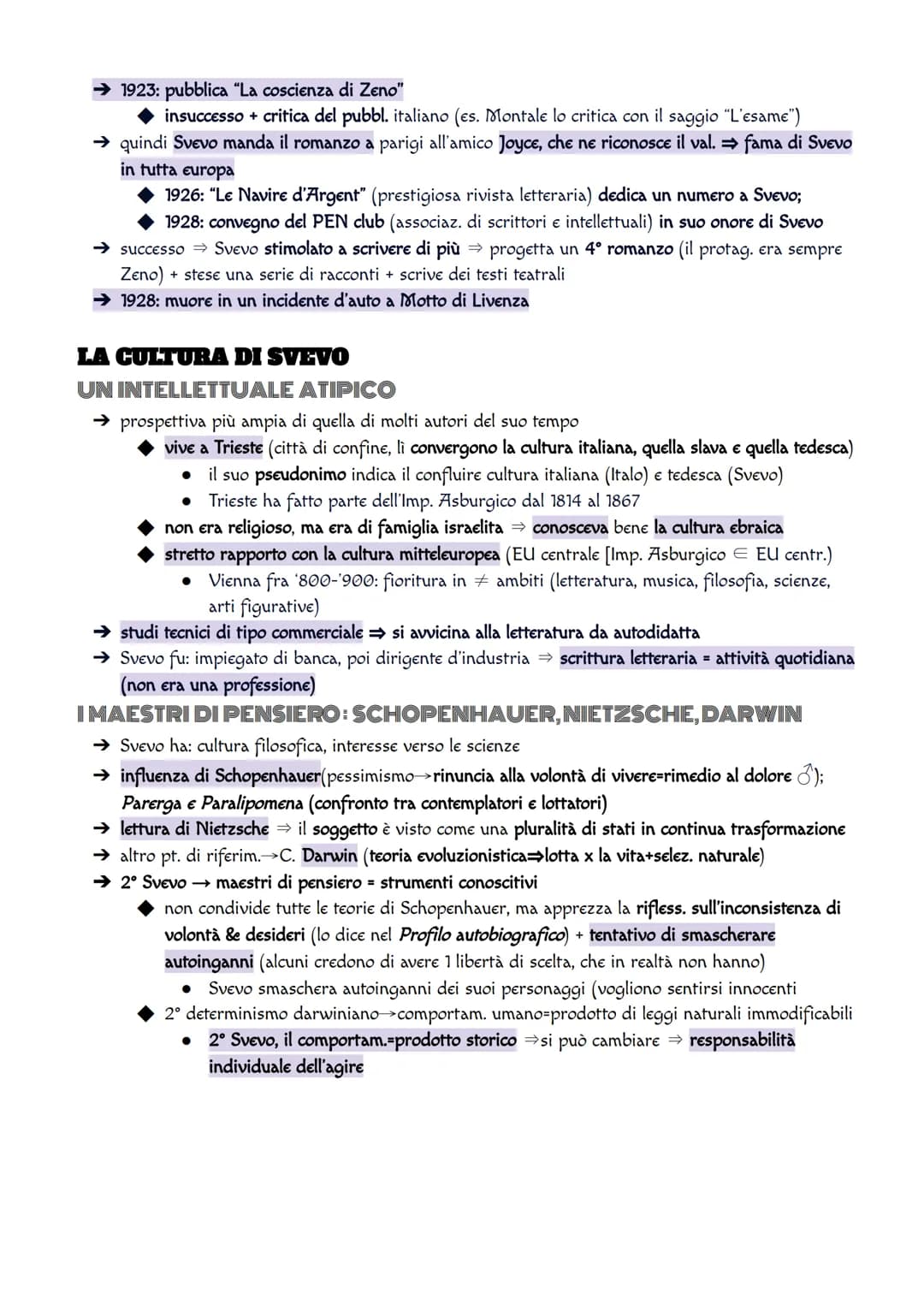 Italo Svevo
VITA
→il suo nome è Aron Hector Schmitz (Italo Svevo-pseudonimo letterario)
→ 1861 (Trieste)-1928 (MOtto di livenza, presso Trev