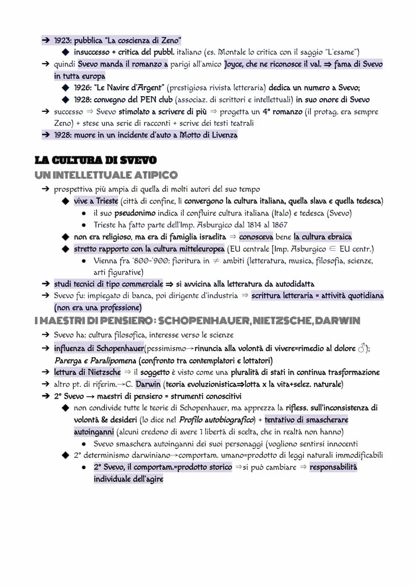 Italo Svevo
VITA
→il suo nome è Aron Hector Schmitz (Italo Svevo-pseudonimo letterario)
→ 1861 (Trieste)-1928 (MOtto di livenza, presso Trev