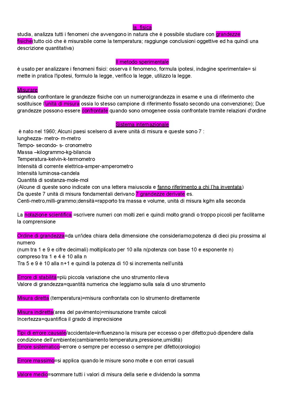 Vettori, metodo sperimentale, sistema internazionale, ordine di grandezza, errore, somma vettoriale, forza,statica,fluido,pressione,i tre principi di Pascal Stevino e Archimede ,vasi comunicanti,press atmosferica, cinematica, accelerazione,moto rettilineo