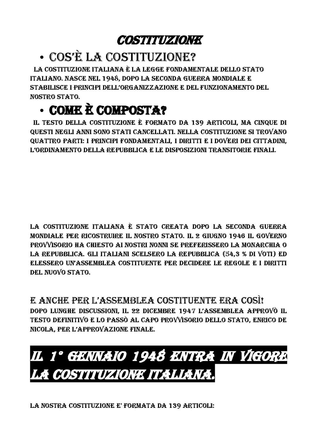 LA COSTITUZIONE ITALIANA