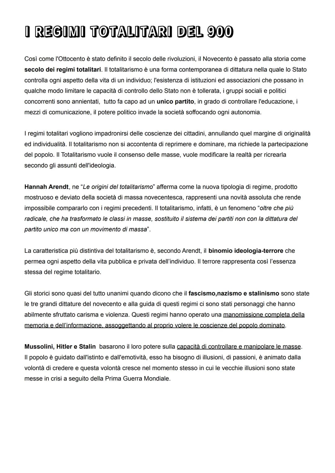 I REGIMI TOTALITARI DEL 900
Così come l'Ottocento è stato definito il secolo delle rivoluzioni, il Novecento è passato alla storia come
seco