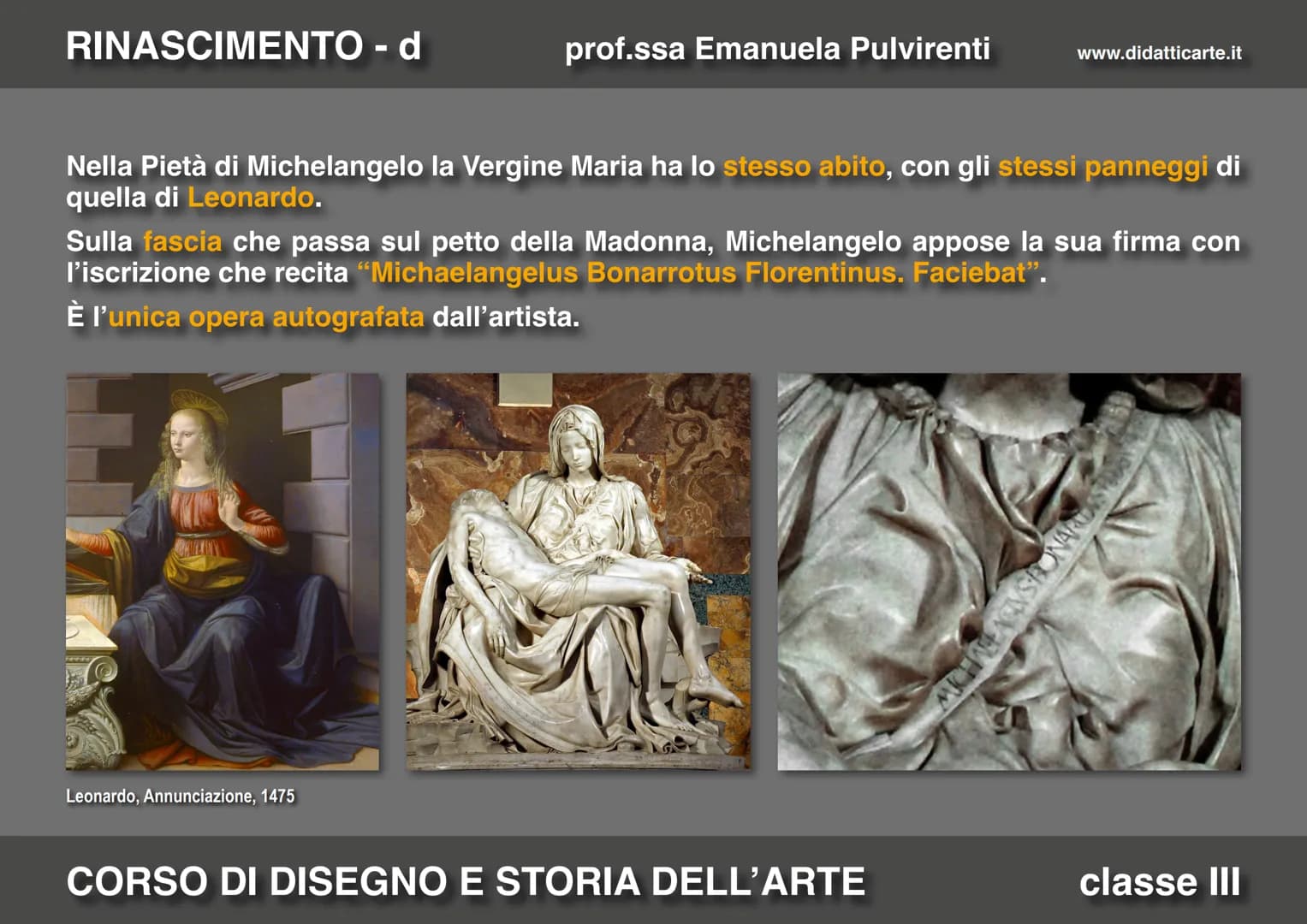 
<p>Michelangelo Buonarroti è stato un grande artista del Rinascimento, nato il 6 marzo 1475 a Caprese, un piccolo villaggio vicino a Firenz