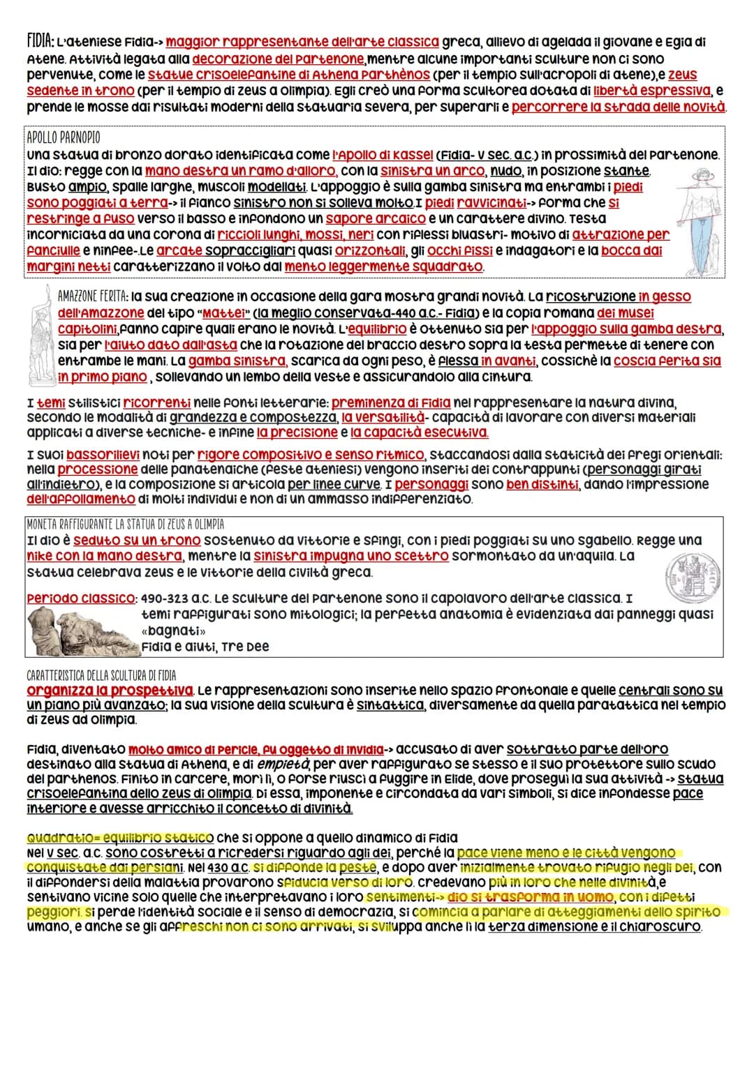 L'equilibrio raggiunto
L'arte classica
POLICLÈTO: Fu con un bronzista di Argo, allievo di Agelada il giovane, che venne data la soluzione ai