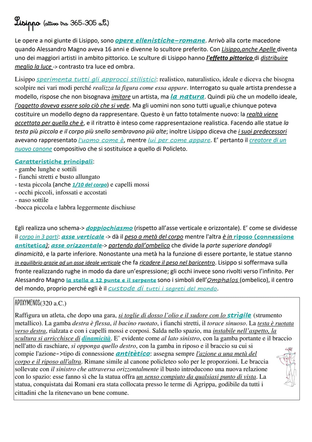 L'equilibrio raggiunto
L'arte classica
POLICLÈTO: Fu con un bronzista di Argo, allievo di Agelada il giovane, che venne data la soluzione ai