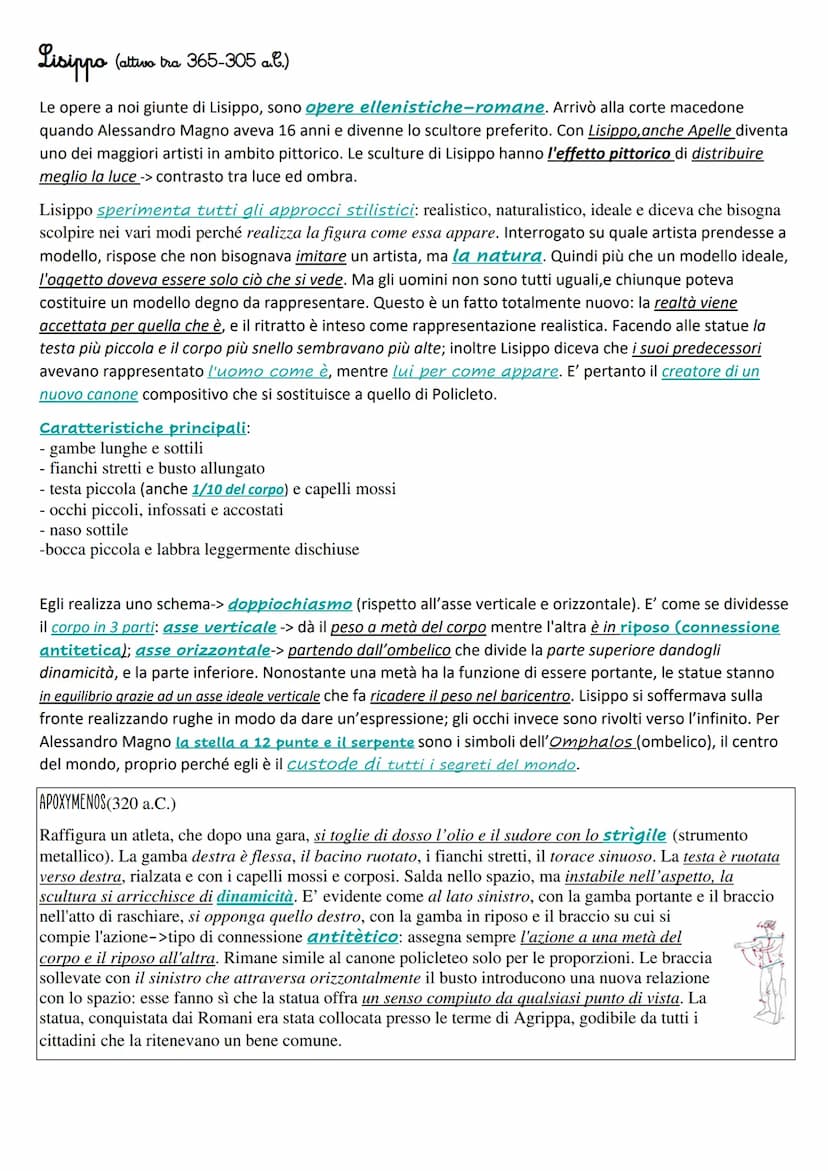 L'equilibrio raggiunto
L'arte classica
POLICLÈTO: Fu con un bronzista di Argo, allievo di Agelada il giovane, che venne data la soluzione ai