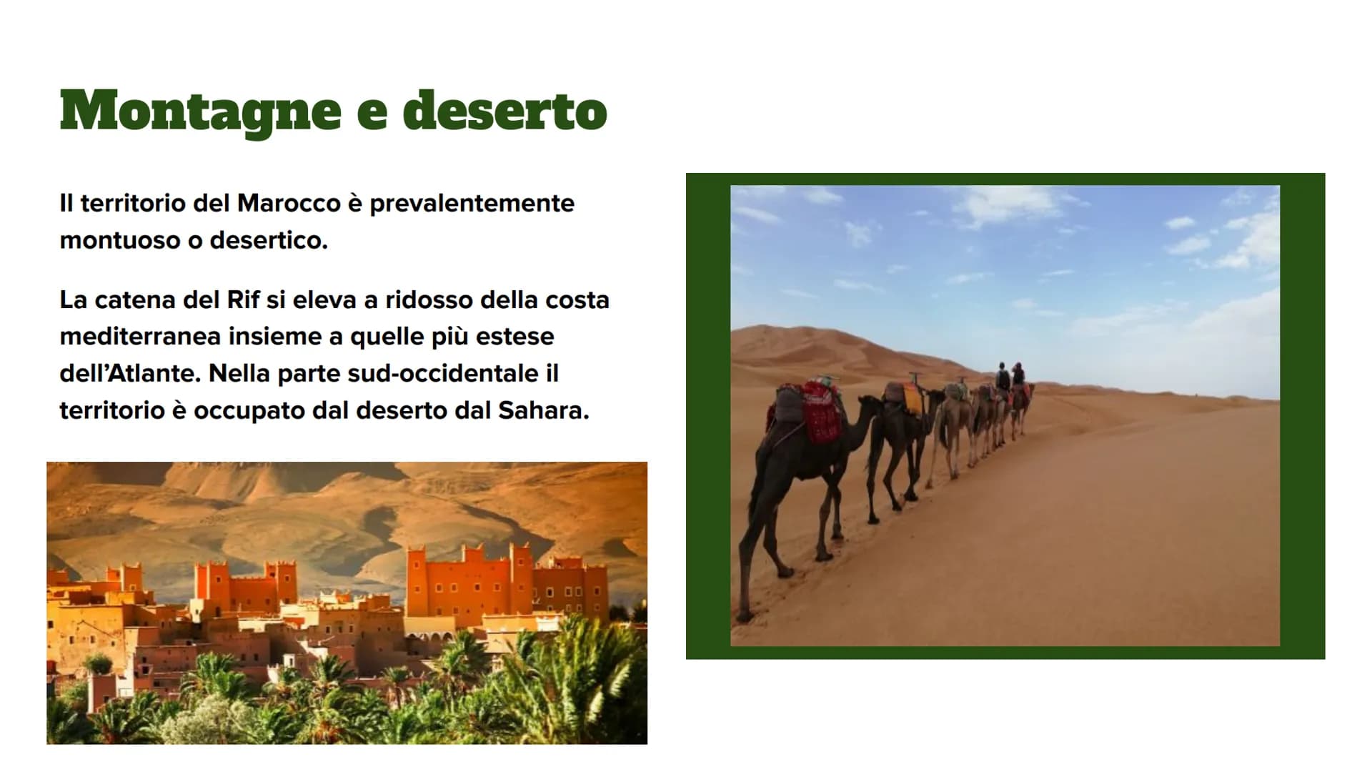 
<p>Il Marocco occupa una superficie di 442.311 km² e ha una popolazione di circa 36 milioni di abitanti. La popolazione urbana costituisce 