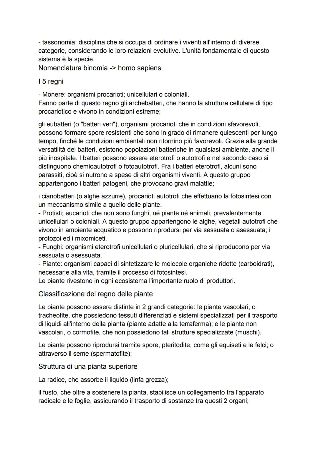 Introduzione alla biologia
"L'aspetto fondamentale che distingue un organismo vivente da un oggetto
inanimato è la capacità di riprodursi ge