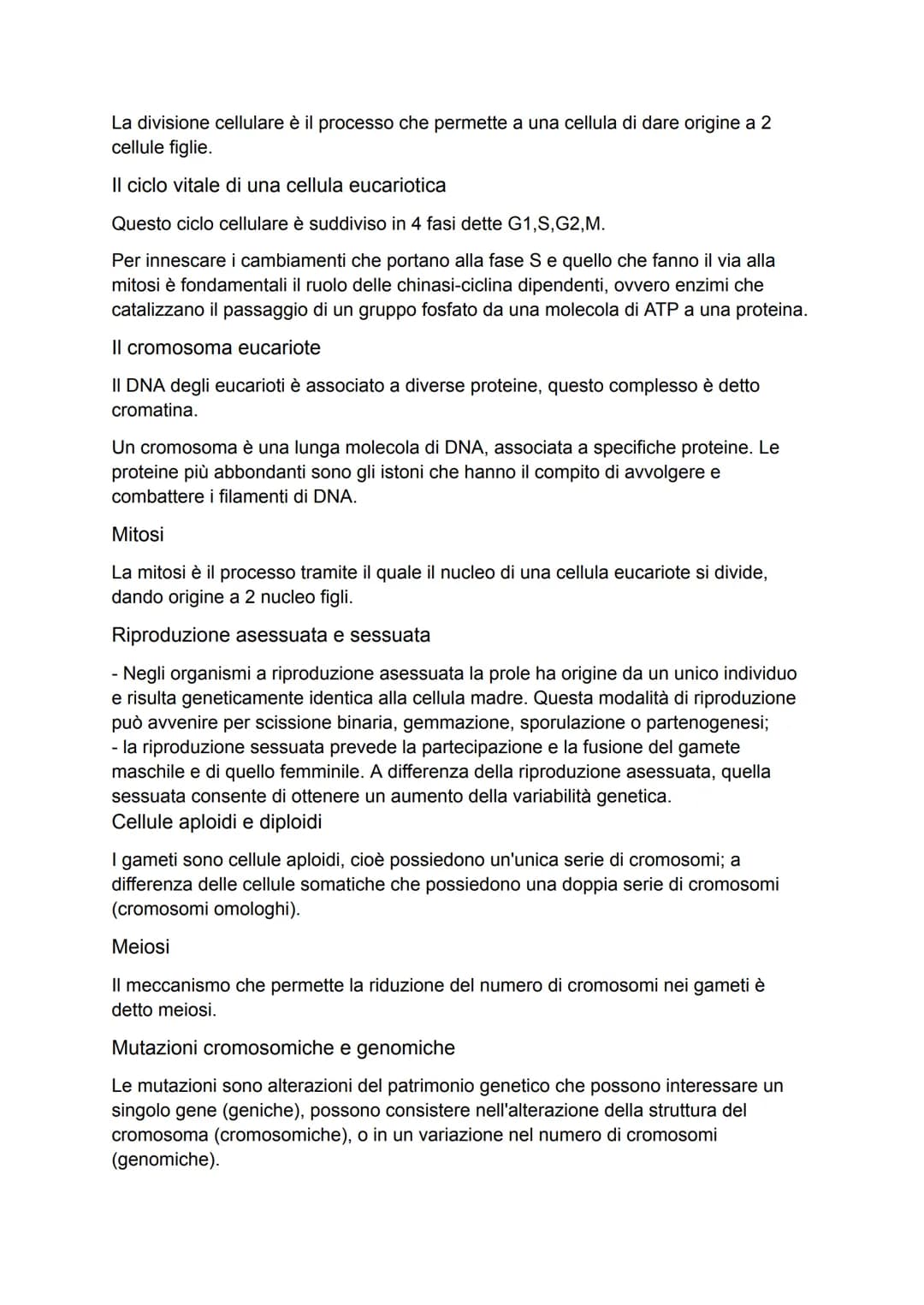 Introduzione alla biologia
"L'aspetto fondamentale che distingue un organismo vivente da un oggetto
inanimato è la capacità di riprodursi ge