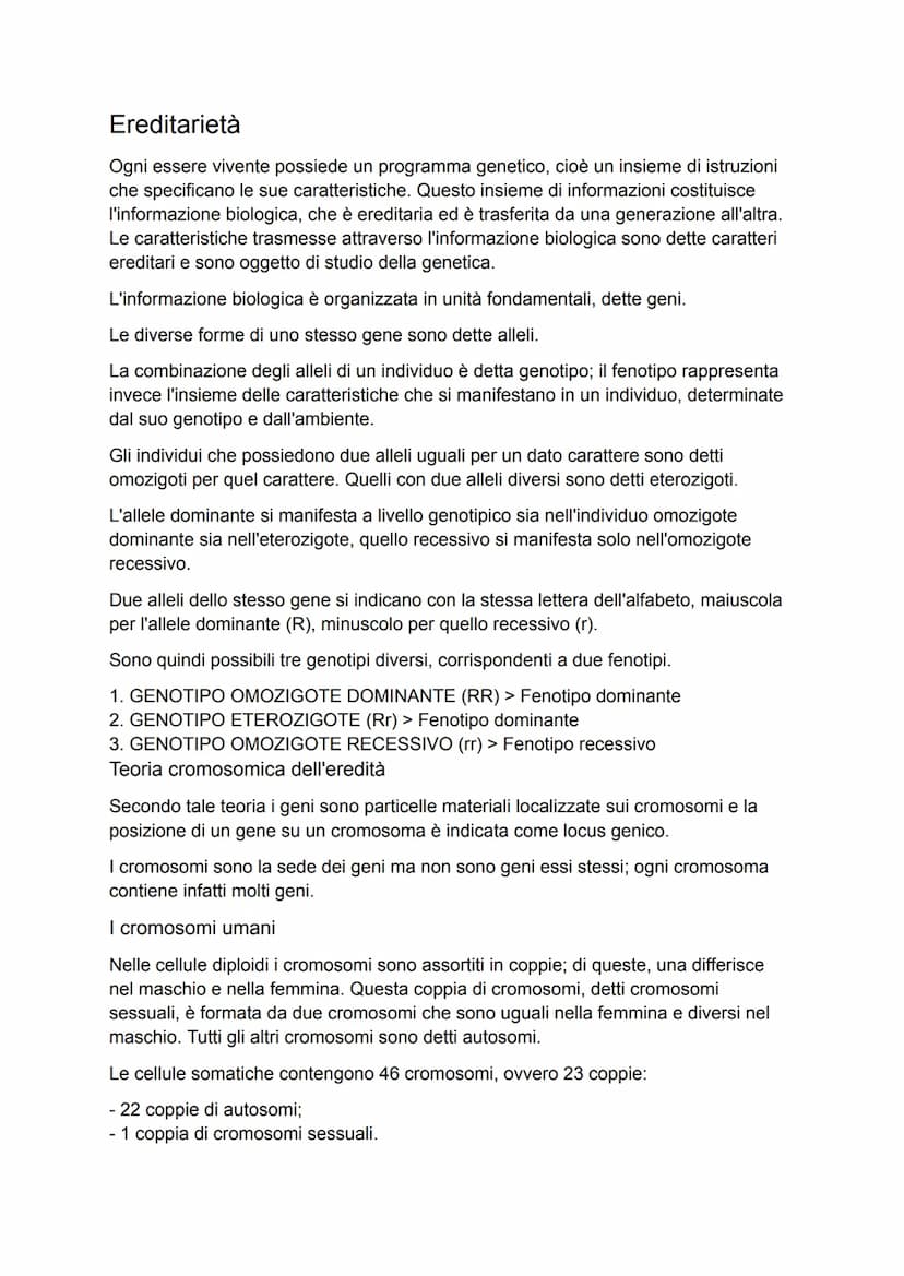 Introduzione alla biologia
"L'aspetto fondamentale che distingue un organismo vivente da un oggetto
inanimato è la capacità di riprodursi ge