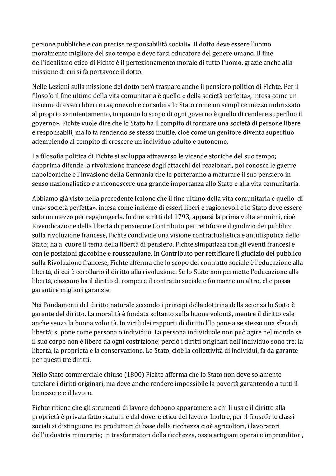 FITCHE
Kant ha voluto costruire una filosofia del finito, mentre Fichte vuole costruire una filosofia
dell'infinito.
Kant aveva riconosciuto