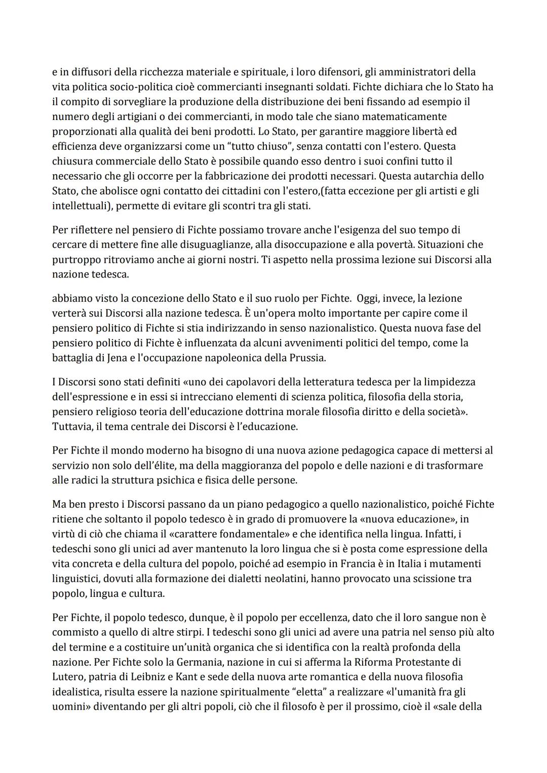FITCHE
Kant ha voluto costruire una filosofia del finito, mentre Fichte vuole costruire una filosofia
dell'infinito.
Kant aveva riconosciuto