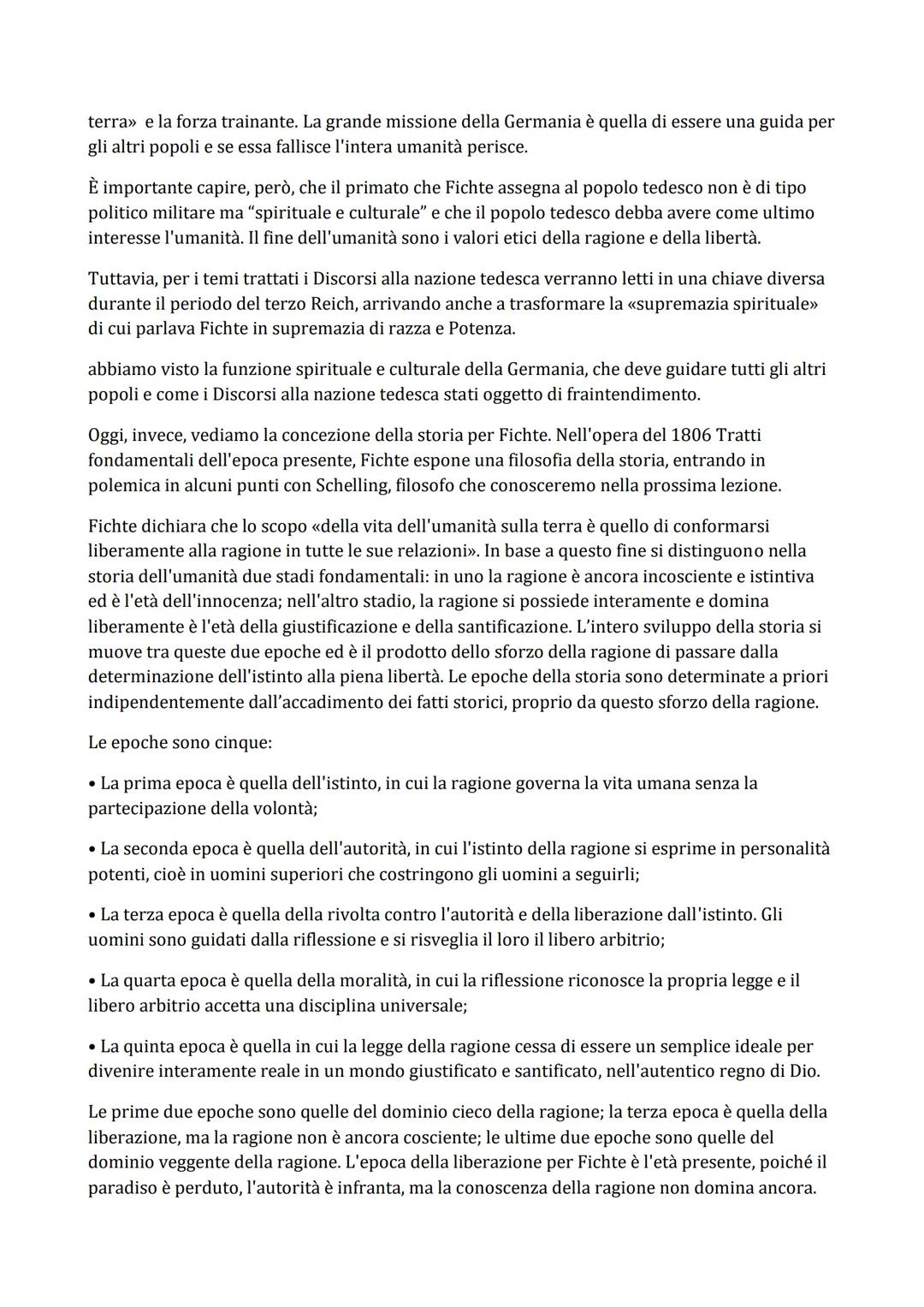 FITCHE
Kant ha voluto costruire una filosofia del finito, mentre Fichte vuole costruire una filosofia
dell'infinito.
Kant aveva riconosciuto