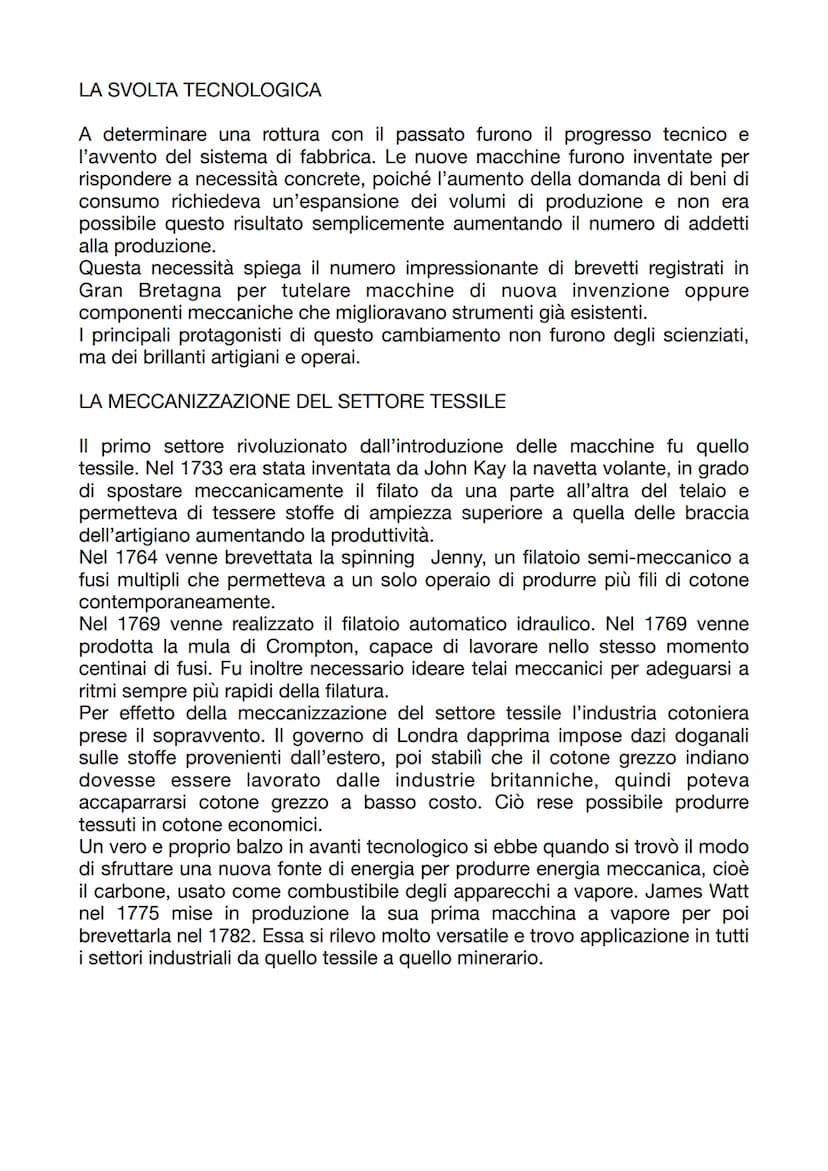 LA RIVOLUZIONE INDUSTRIALE BRITANNICA
Alla fine del Settecento prese avvio in Gran Bretagna la rivoluzione
industriale, una trasformazione r