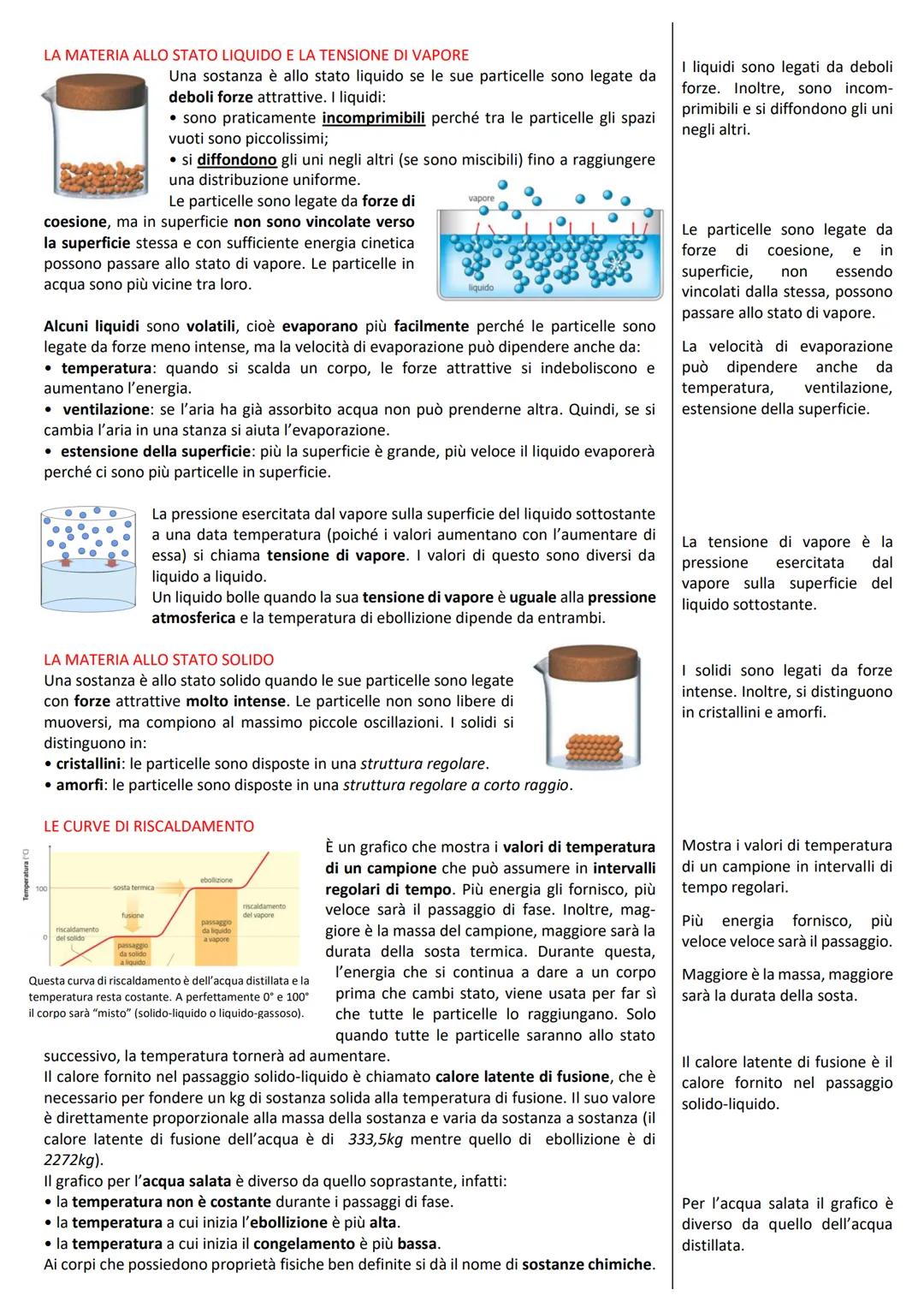 # CHIMICA

## GLI STATI FISICI DELLA MATERIA

Gli stati fisici in cui si presenta la materia sono stato solido, liquido e aeriforme.

*   i 