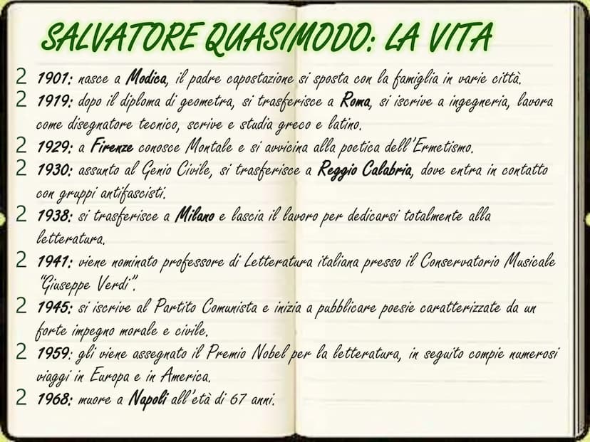 Salvatore
Quasimodo ERMETISMO
2 Atteggiamento comune assunto da un gruppo di poeti che si afferma in
Italia tra il 1920 e il 1930.
2
di
oper