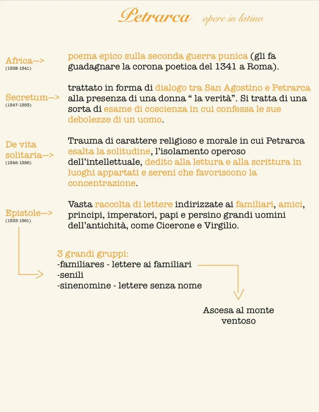 Africa->
(1338-1341)
(1347-1353)
trattato in forma di dialogo tra San Agostino e Petrarca
Secretum-> alla presenza di una donna “ la verità”