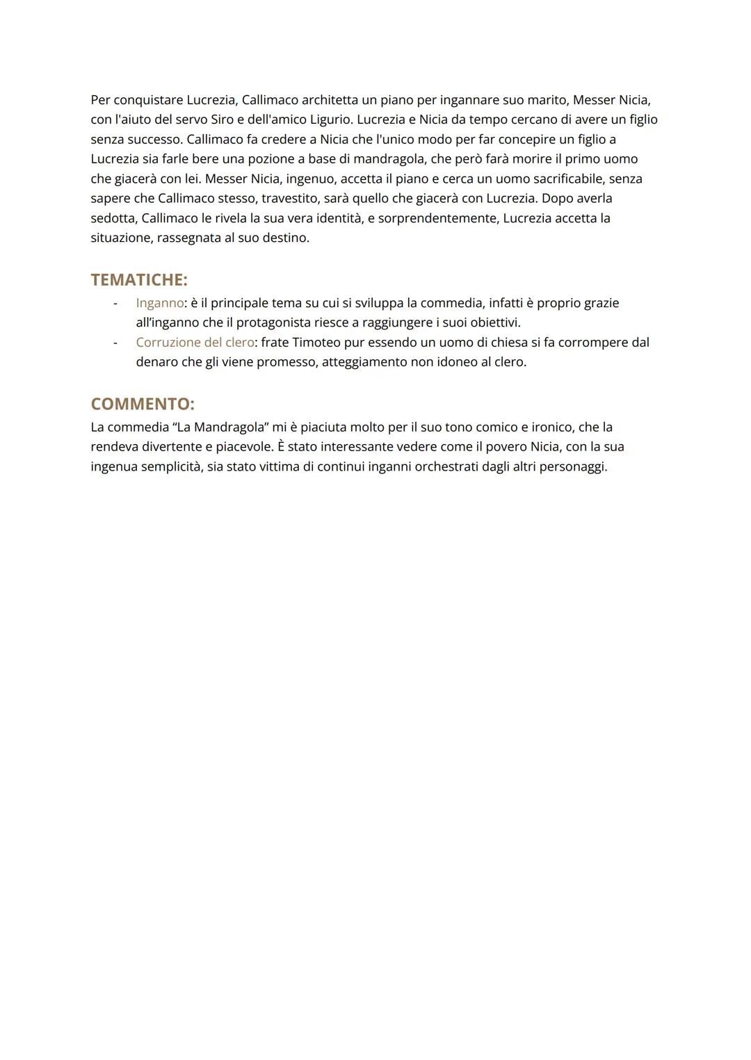 LA MANDRAGOLA
AUTORE: Niccolò Machiavelli
Niccolò Machiavelli nacque a Firenze il 3 maggio 1469 da una famiglia borghese. Il documento
che d