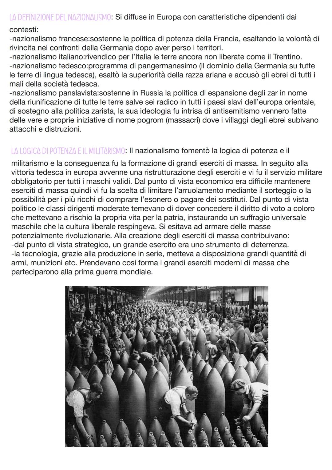 Le illusioni della
belle époque
Nazionalismo e militarismo
DEFINIZIONE CURIOSA: Il nuovo secolo sembrò dare l'avvio a un'epoca di pace e ben