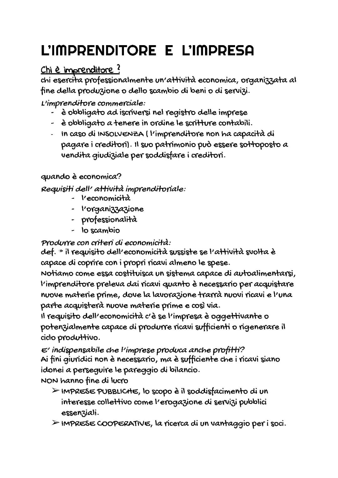 L'imprenditore e l'imprese