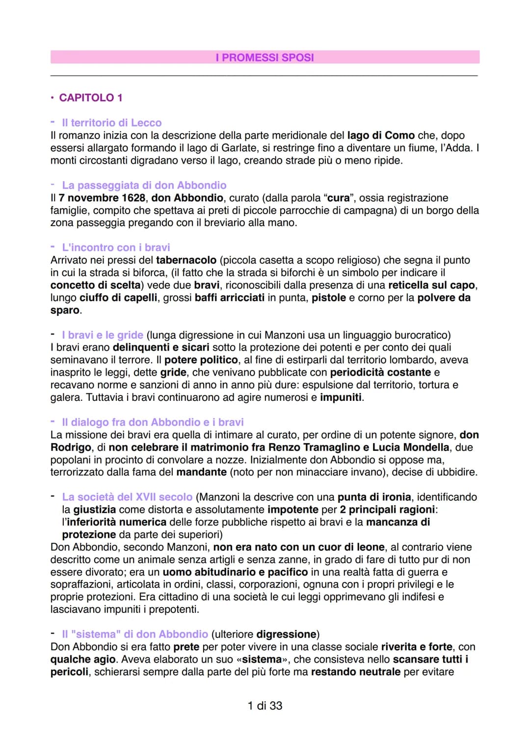 • CAPITOLO 1
I PROMESSI SPOSI
-Il territorio di Lecco
Il romanzo inizia con la descrizione della parte meridionale del lago di Como che, dop
