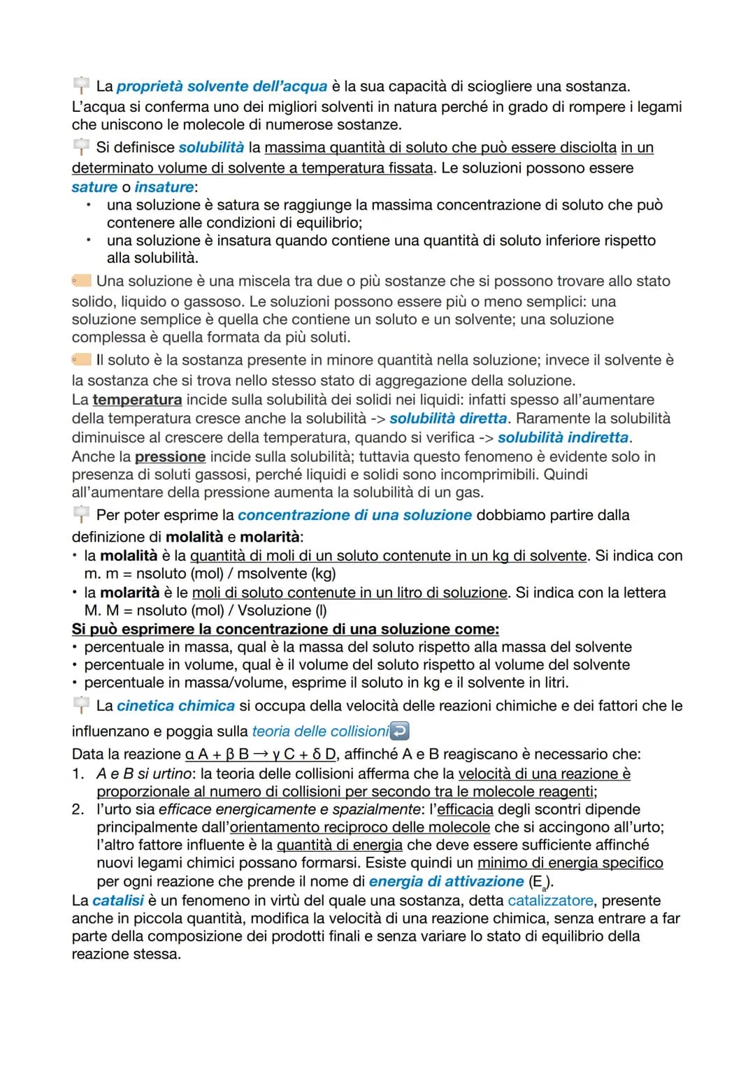 CHIMICA
La materia è tutto ciò che ha massa e possiede un volume; può esistere in 3 stati di
aggregazione: solido , liquido e aeriforme.
Sta