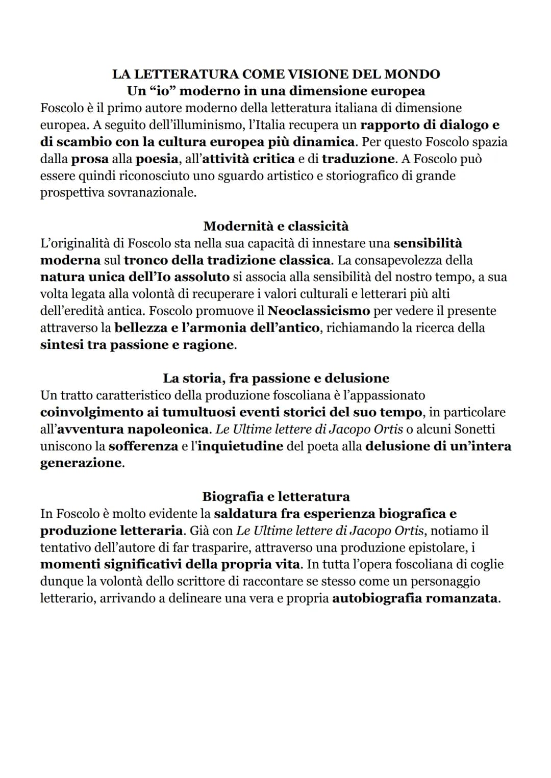 UGO FOSCOLO
VITA
Foscolo nasce a Zante (Zacinto, isole Ionie) il 6 febbraio 1778 da padre italiano e
madre greca. La sua lingua di origine è