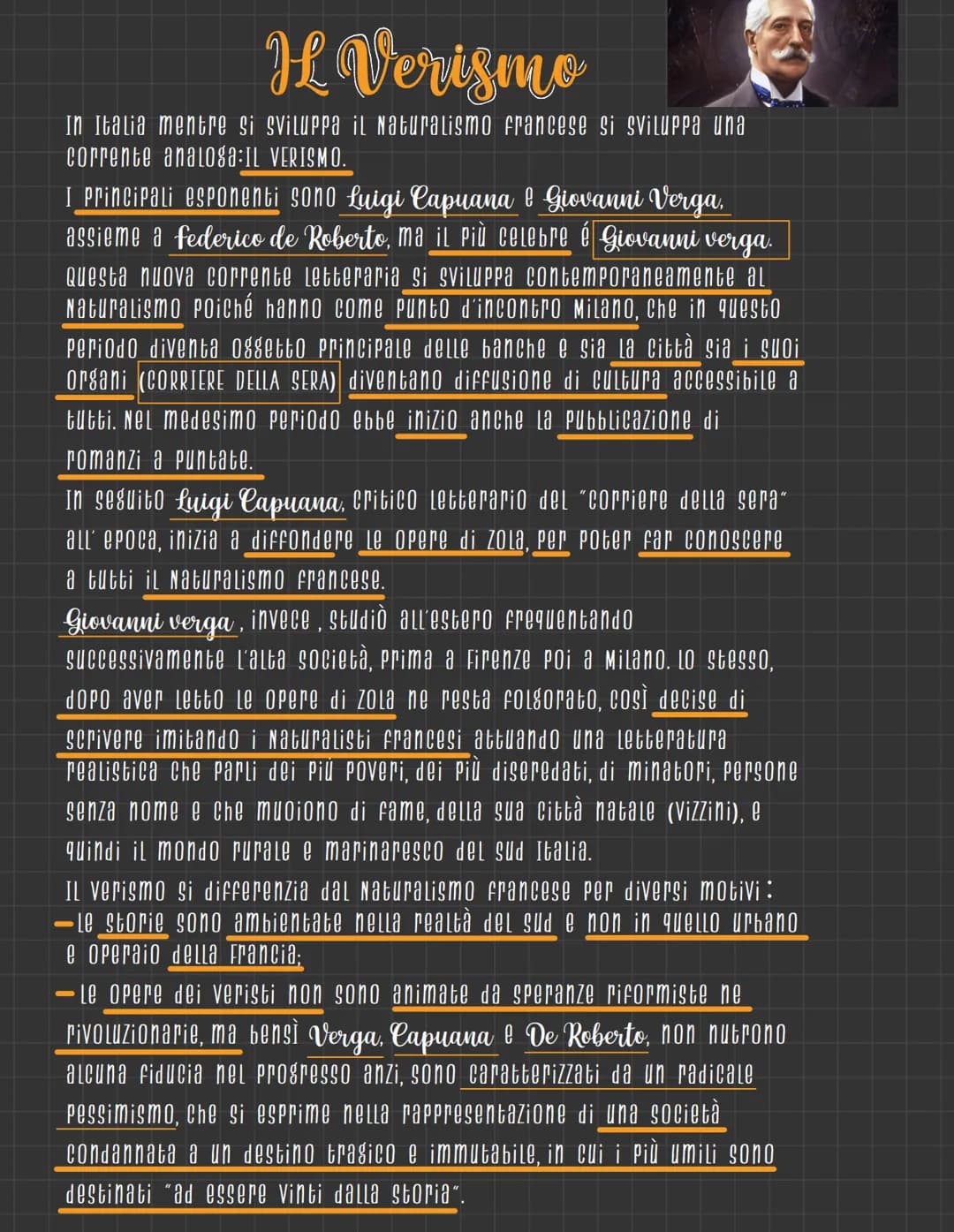 
<p>Mentre il Naturalismo francese si sviluppava in Italia, si veniva a creare una corrente simile chiamata IL VERISMO. I principali esponen