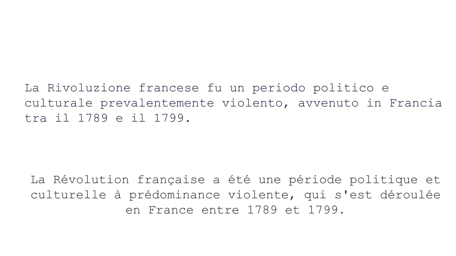 LA REVOLUTION FRANCAISE
la rivoluzione francese La Rivoluzione francese fu un periodo politico e
culturale prevalentemente violento, avvenut