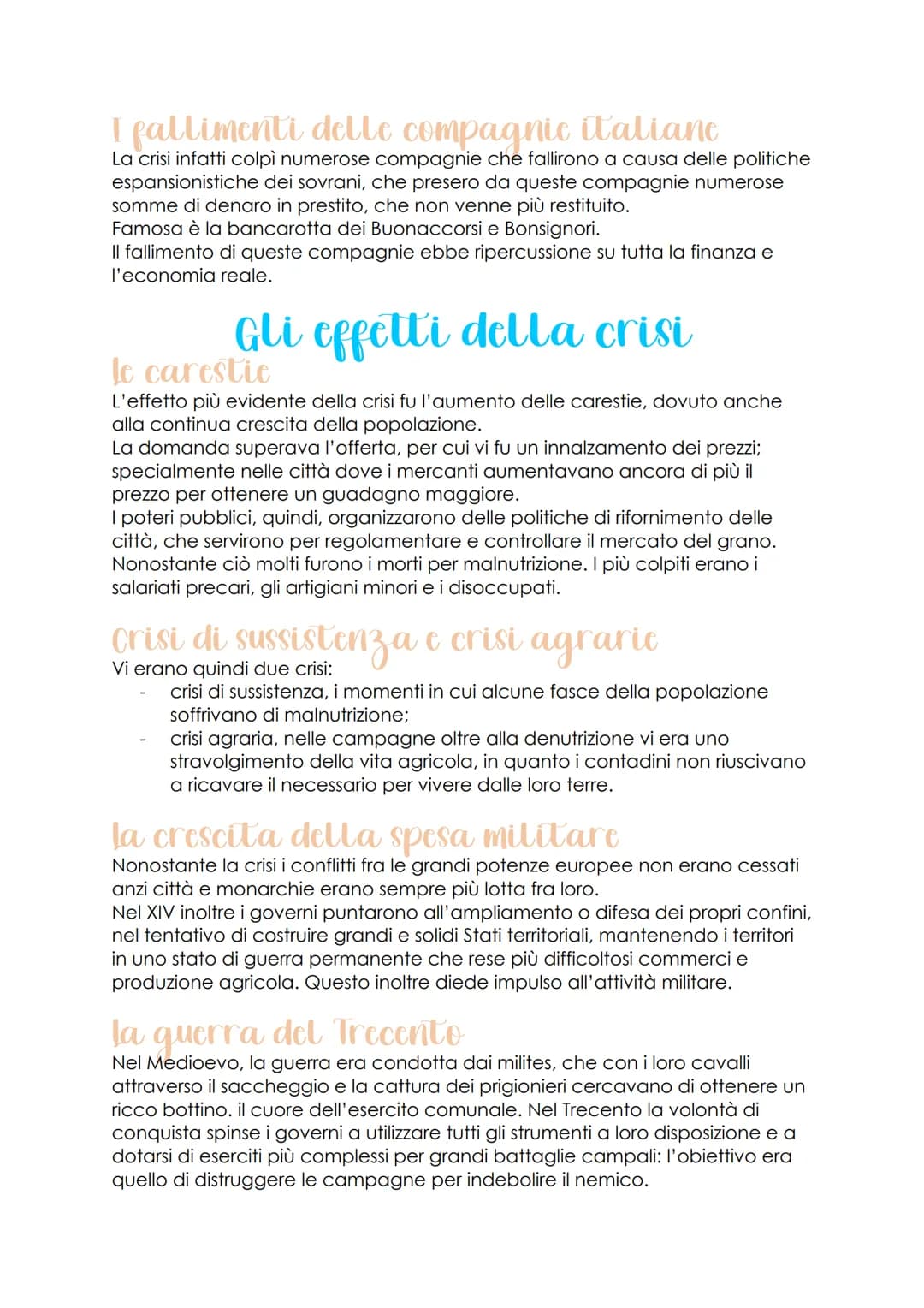 la crisi del Trecento
Economia e societa: i fattori
della crisi
Il concetto di crisi
La fase compresa tra l'XI e il XIII secolo aveva visto 