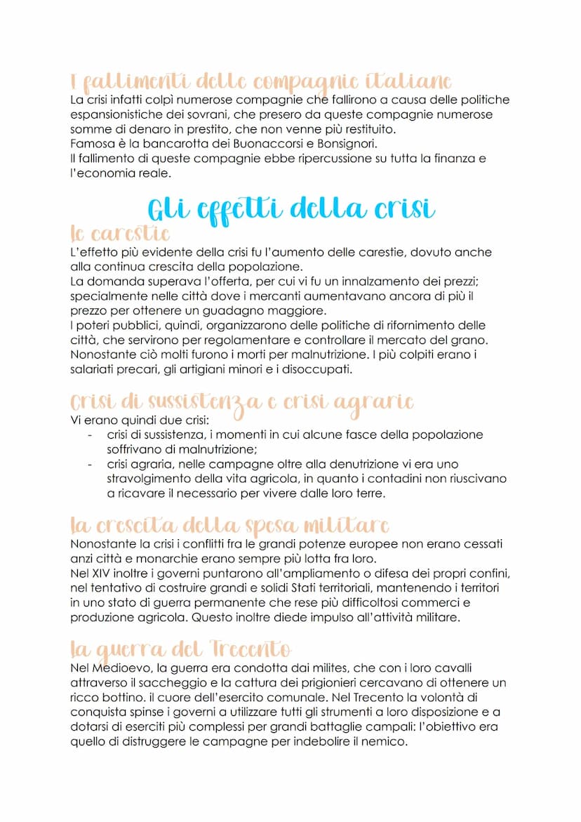 la crisi del Trecento
Economia e societa: i fattori
della crisi
Il concetto di crisi
La fase compresa tra l'XI e il XIII secolo aveva visto 