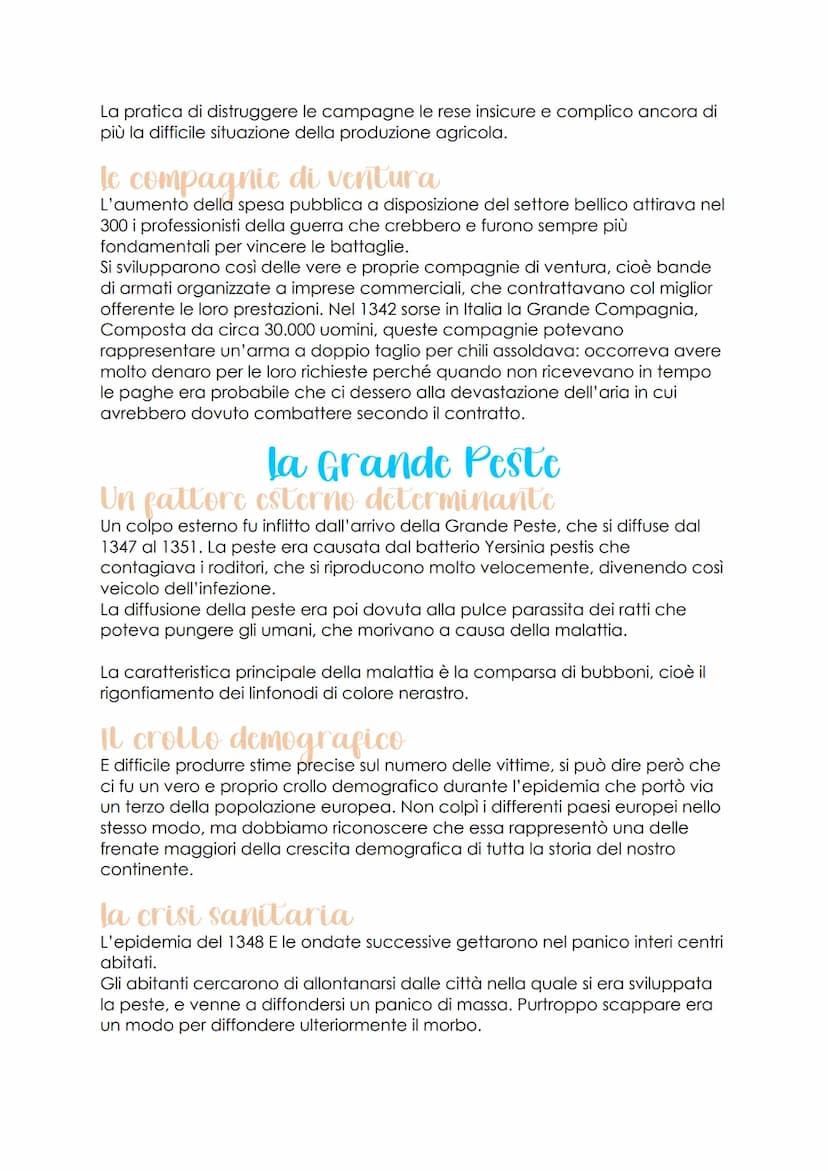 la crisi del Trecento
Economia e societa: i fattori
della crisi
Il concetto di crisi
La fase compresa tra l'XI e il XIII secolo aveva visto 