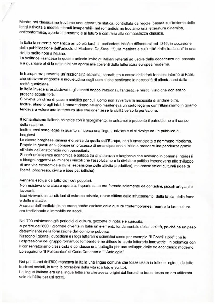 IL ROMANTICISMO
Il romanticismo è un movimento culturale, artistico, letterario e musicale che nasce in Europa intorno
alla fine del 700 per