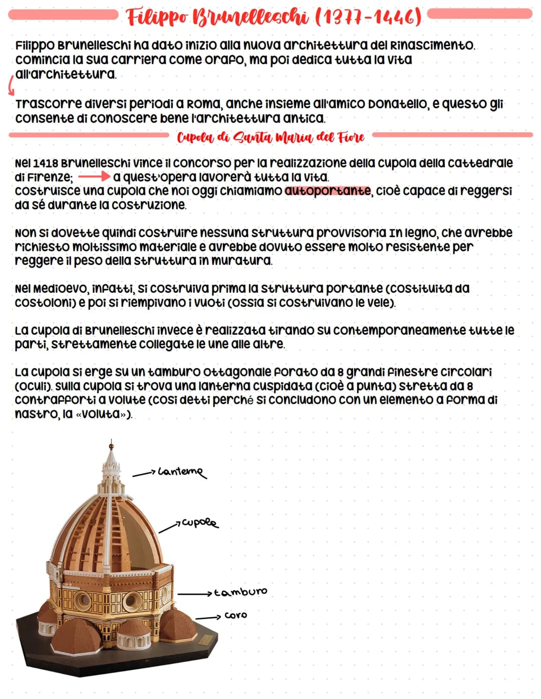 Filippo Brunelleschi (1377-1446)
Filippo Brunelleschi ha dato inizio alla nuova architettura del Rinascimento.
comincia la sua carriera come
