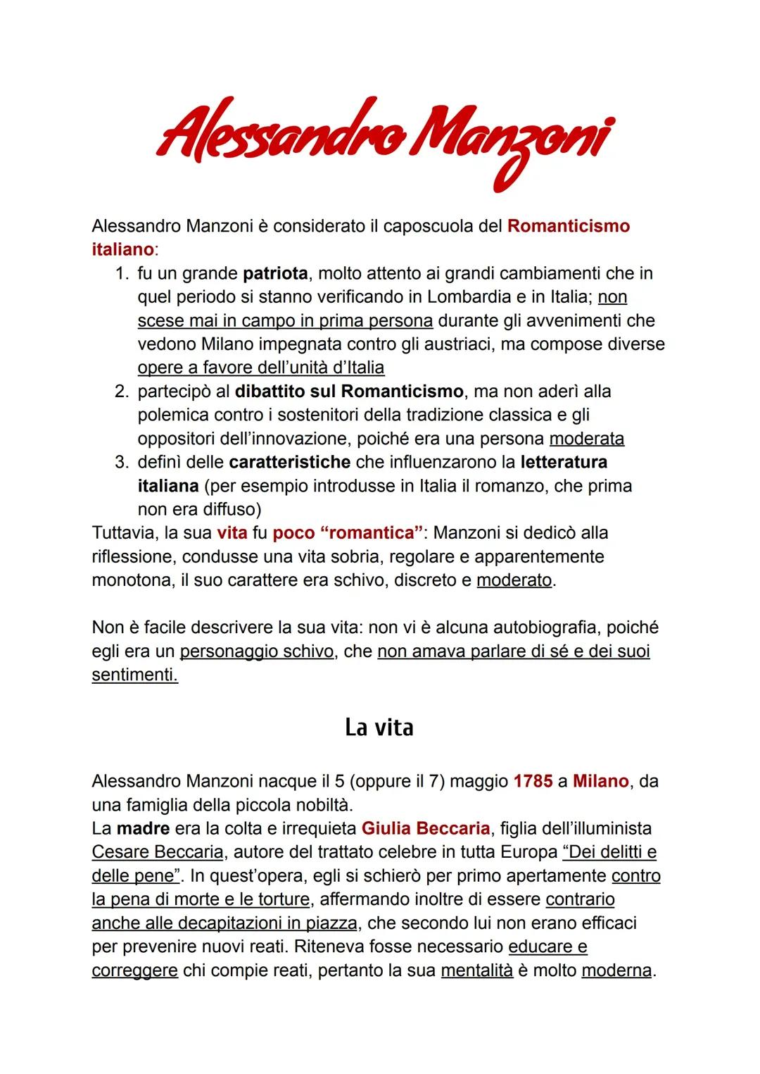 Alessandro Manzoni: Vita e Opere Poetiche