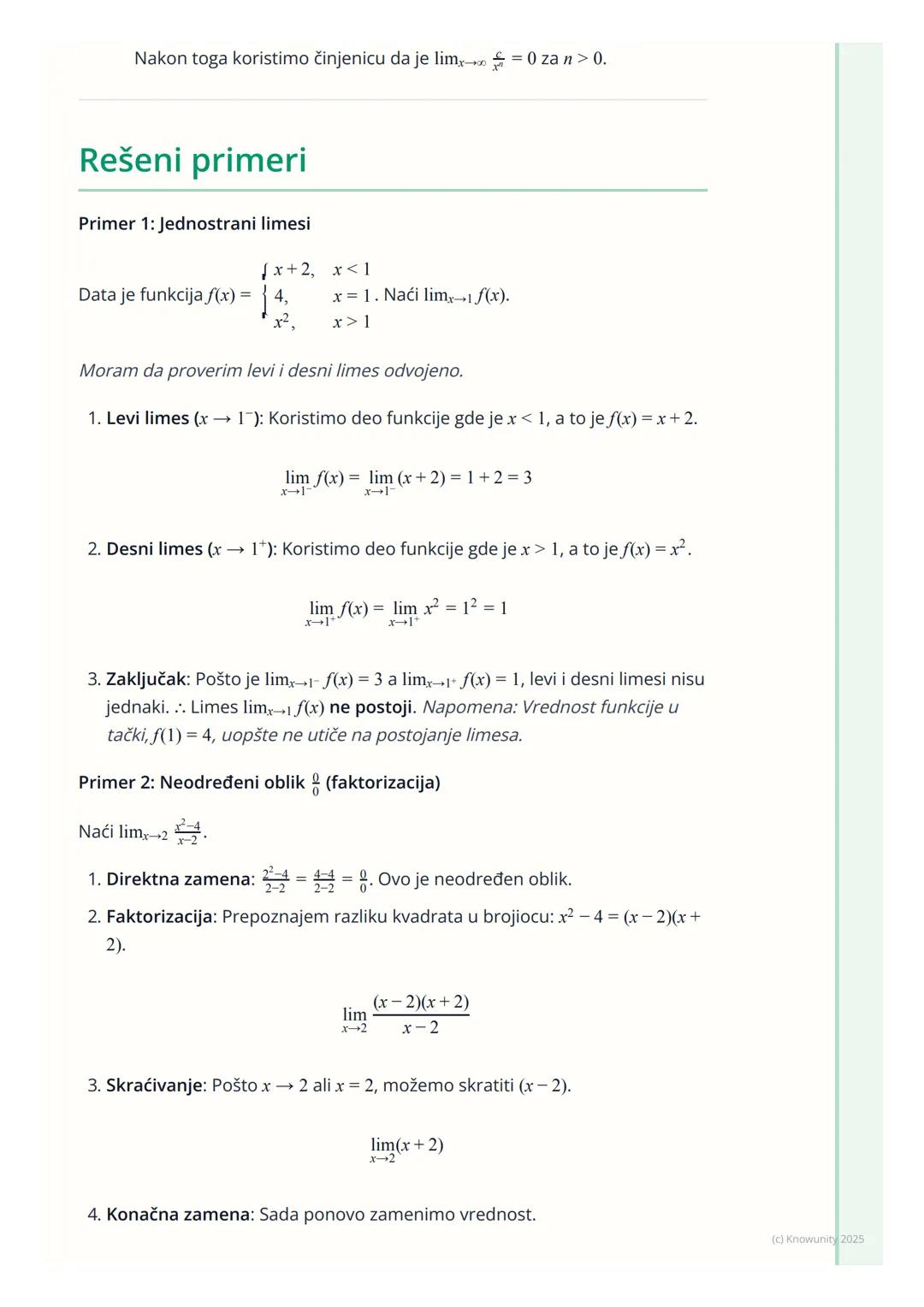 # Limes funkcije

## Uvod u limese funkcija

Limes funkcije je osnovni koncept u matematičkoj analizi, ključan za
razumevanje izvoda i integ