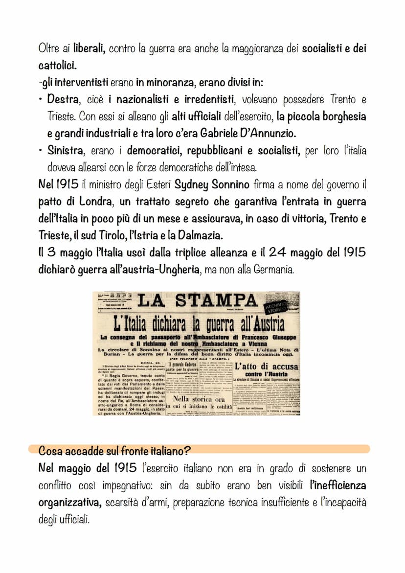 PRIMA GUERRA
MONDIALE
Iniziò nel 1914 si concluse nel 1918 con vittoria della triplice intesa,
l'Italia partecipò nel 1815.
Le cause politic