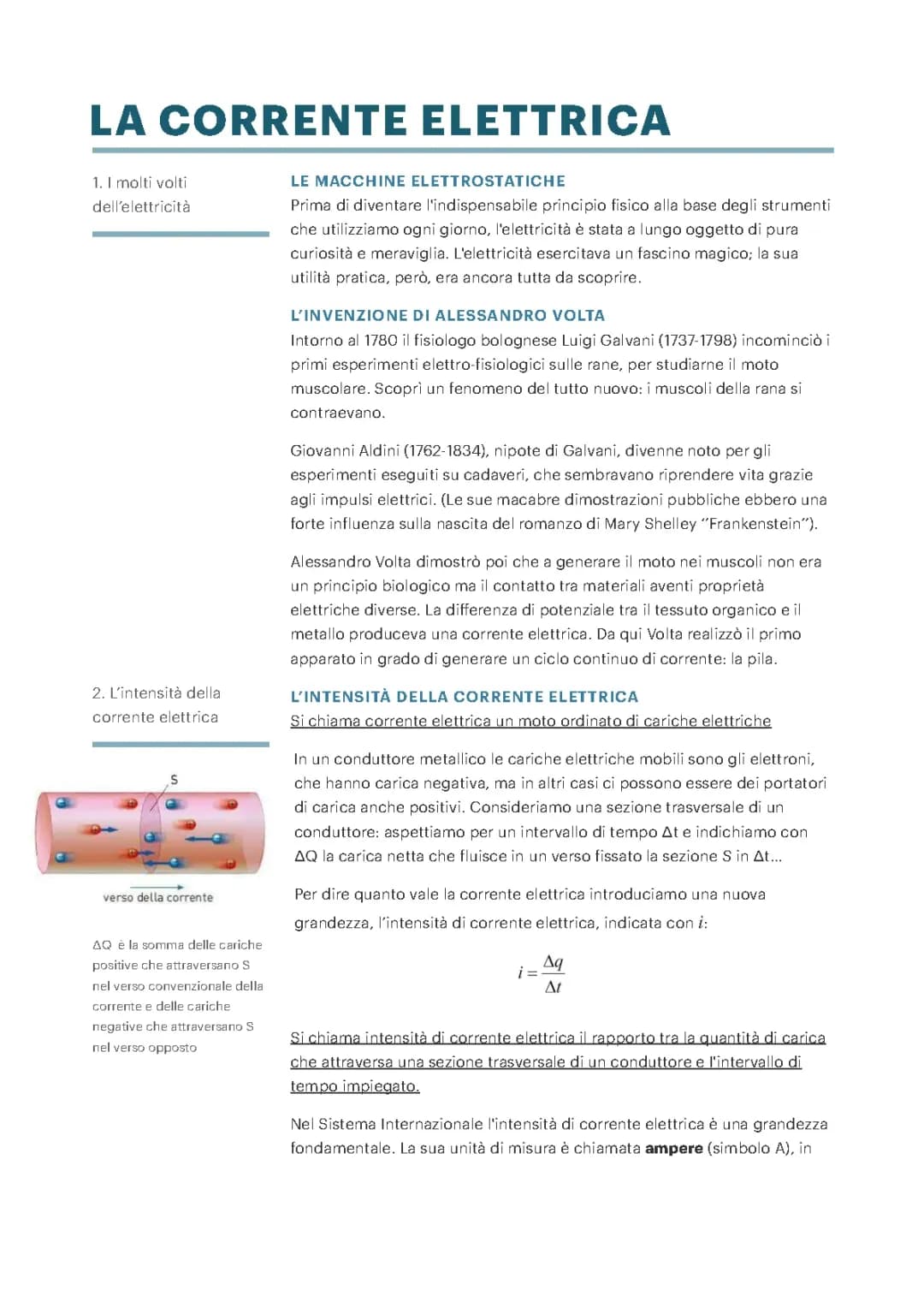 la corrente elettrica 