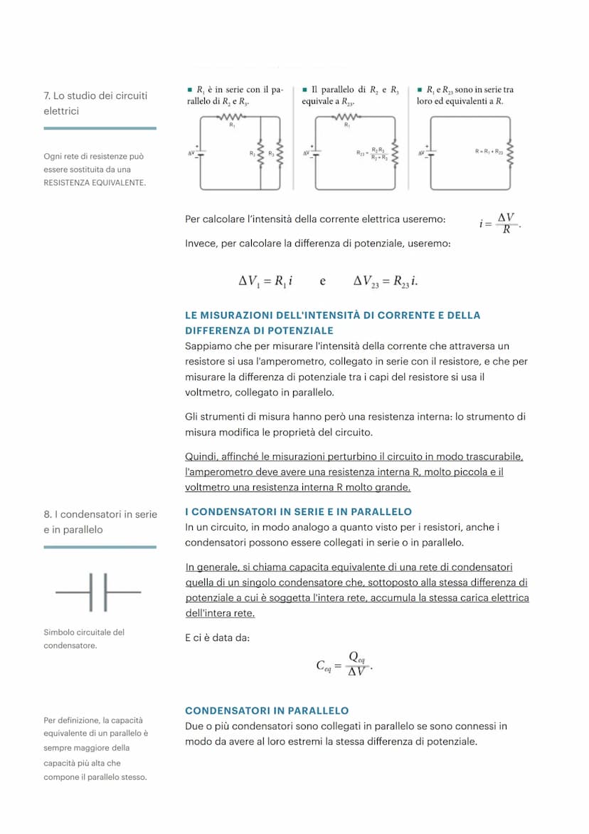LA CORRENTE ELETTRICA
1. I molti volti
dell'elettricità
2. L'intensità della
corrente elettrica
verso della corrente
AQ è la somma delle car