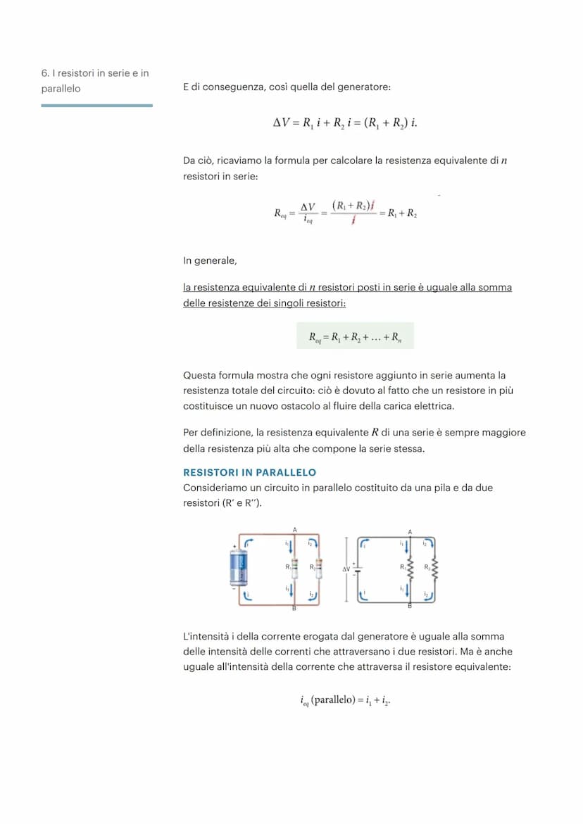 LA CORRENTE ELETTRICA
1. I molti volti
dell'elettricità
2. L'intensità della
corrente elettrica
verso della corrente
AQ è la somma delle car