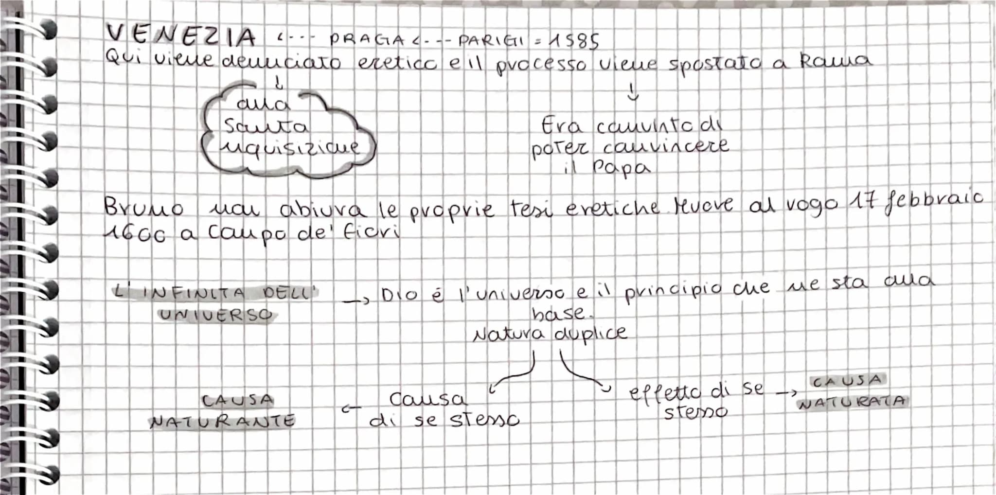 
<p>Giordano Bruno, nato nel 1548, era un seguace del naturalismo rinascimentale. Egli riteneva che la natura fosse divina ma non si doveva 