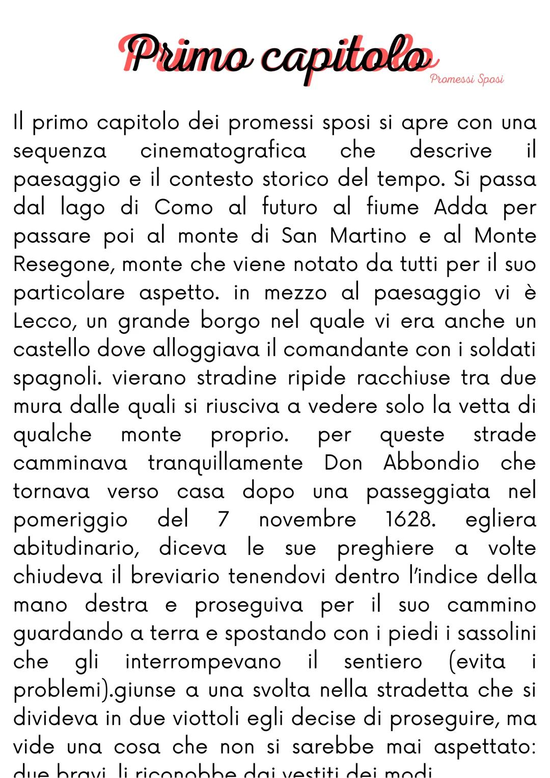 Riassunto del Capitolo 1 de I Promessi Sposi