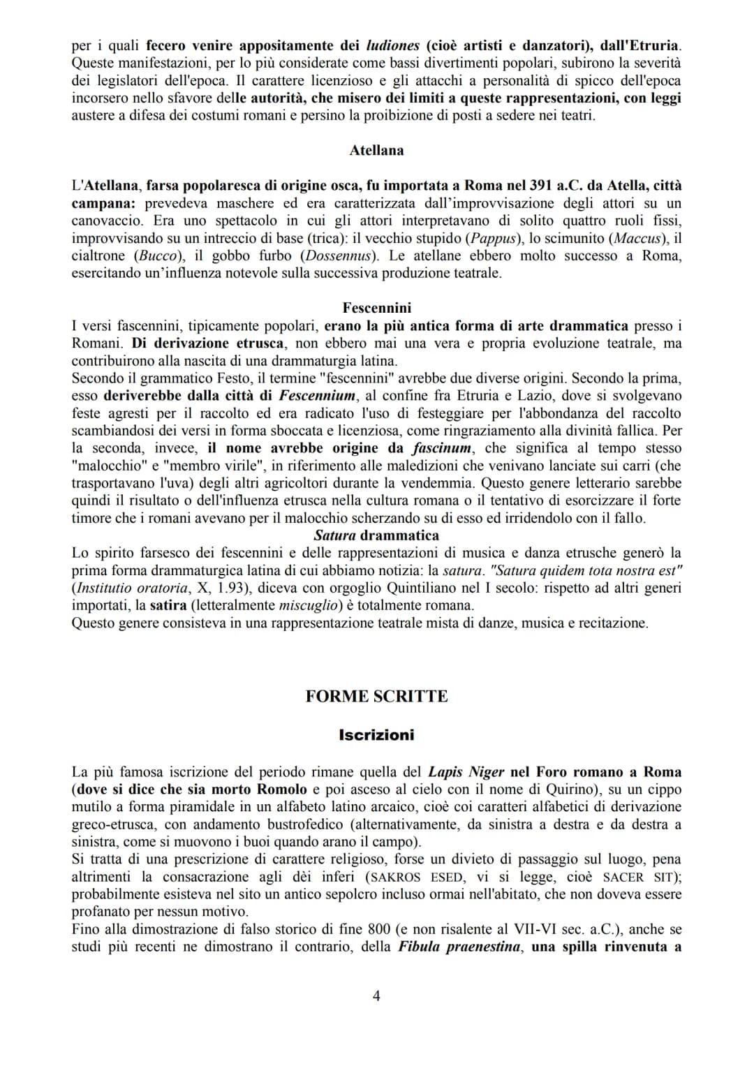 ETÀ PRELETTERARIA LATINA
Con l'espressione età preletteraria latina si indica comunemente quella fase della storia della
letteratura latina 